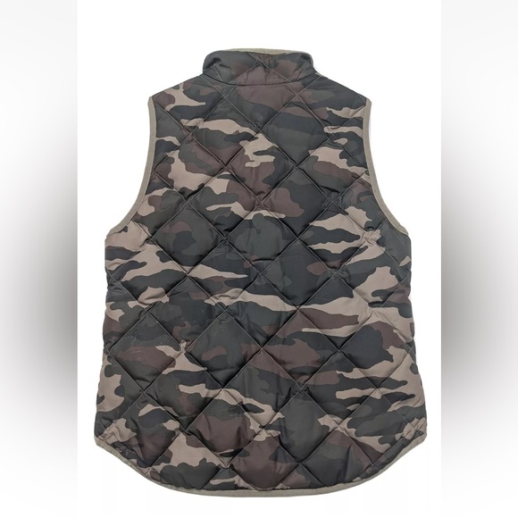 $128 J CREW Camo Down Quilted Puffer Vest Winter Jacket Women’s Size Extra Small - Picture 4 of 5